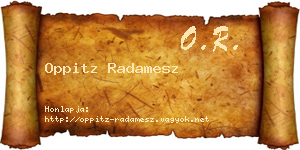 Oppitz Radamesz névjegykártya